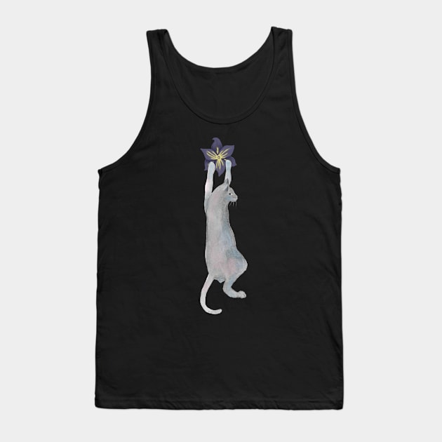 Cat climbing on a flower Tank Top by andreeadumez